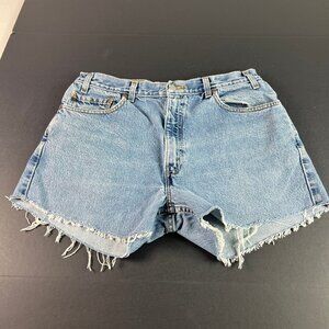 Y2K Levi's Jean Shorts Mens 34* 505 Blue Faded Cut Off Cotton Denim Jorts Tag 36